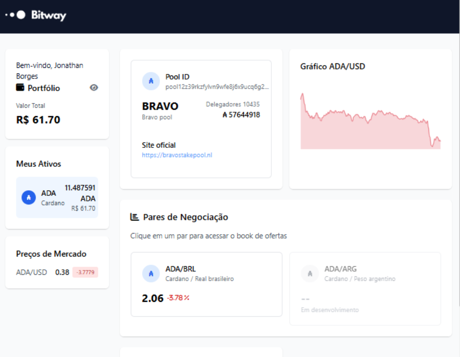 Dashboard da Bitway